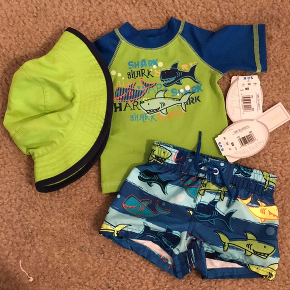baby boy swimsuit with hat